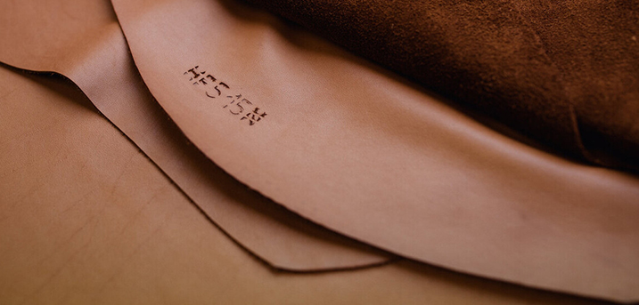 Brown leather with traceability stamp
