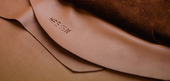Brown leather with traceability stamp